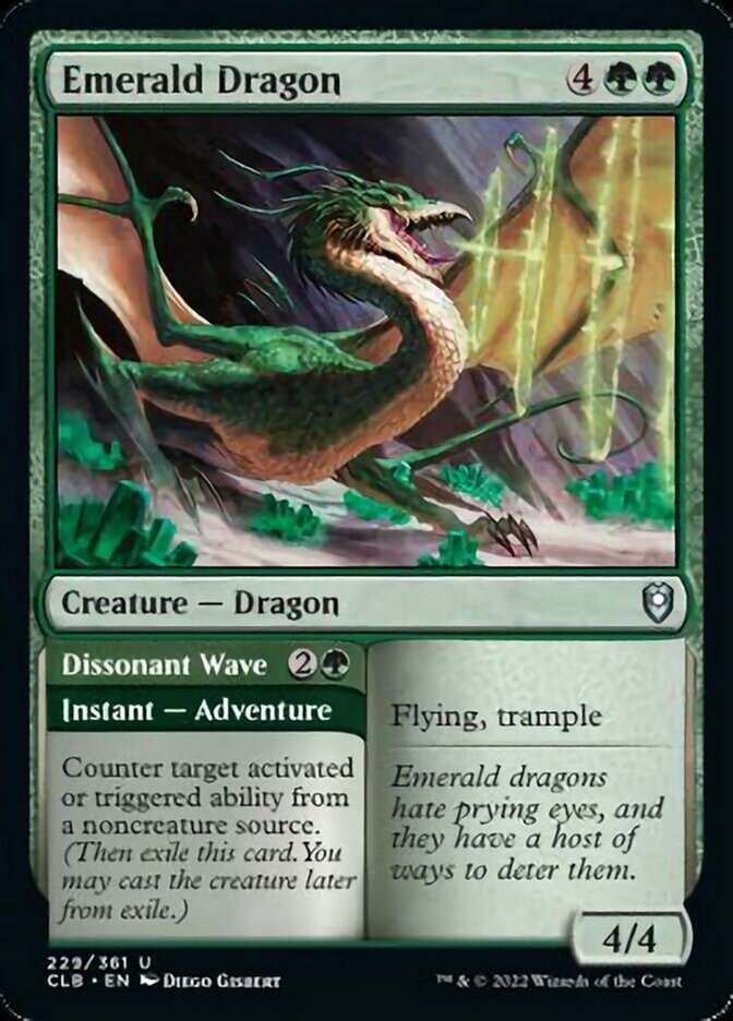 Emerald Dragon // Dissonant Wave [Commander Legends: Battle for Baldur's Gate] - Magic: The Gathering - Card Brawlers | Quebec | Canada |