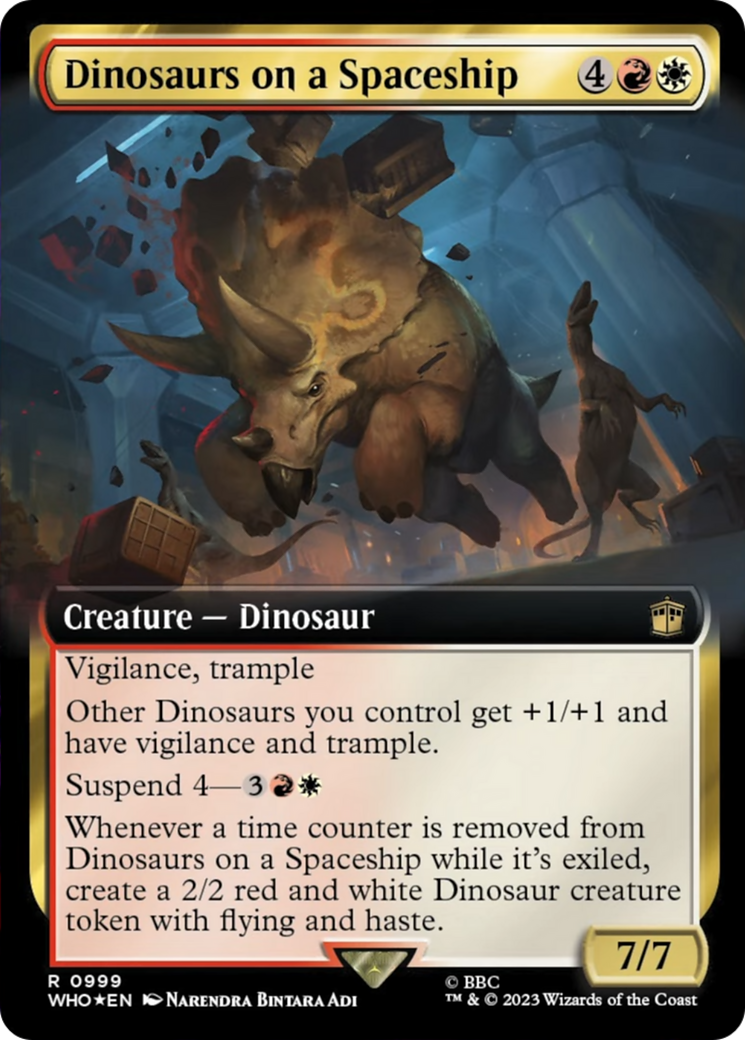 Dinosaurs on a Spaceship (Extended Art) (Surge Foil) [Doctor Who] - Magic: The Gathering - Card Brawlers | Quebec | Canada |