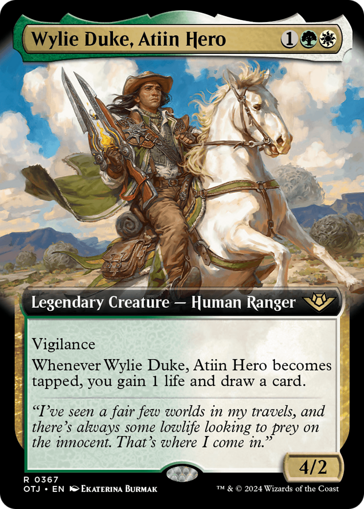 Wylie Duke, Atiin Hero (Extended Art) [Outlaws of Thunder Junction] - Magic: The Gathering - Card Brawlers | Quebec | Canada |