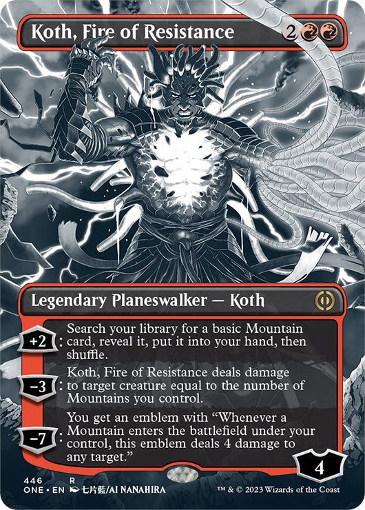 Koth, Fire of Resistance (Borderless Manga Step-and-Compleat Foil) [Phyrexia: All Will Be One] - Magic: The Gathering - Card Brawlers | Quebec | Canada |