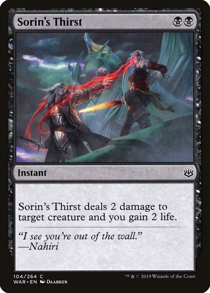 Sorin's Thirst [War of the Spark] - Magic: The Gathering - Card Brawlers | Quebec | Canada |