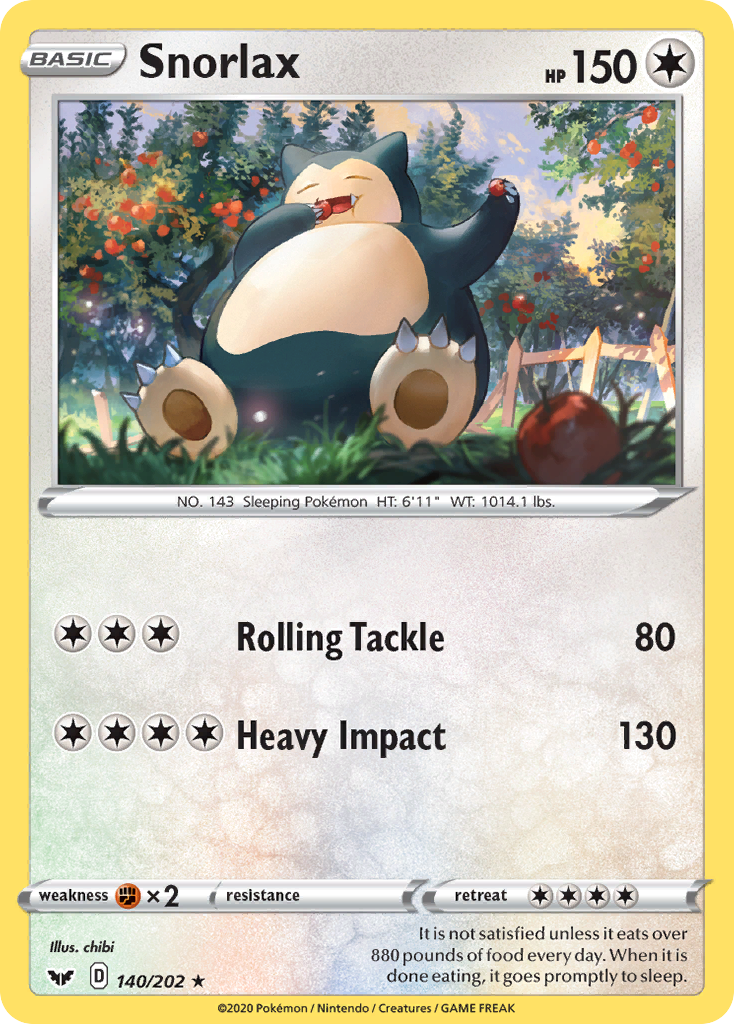 Snorlax (140/202) [Sword & Shield: Base Set] - Pokémon - Card Brawlers | Quebec | Canada |