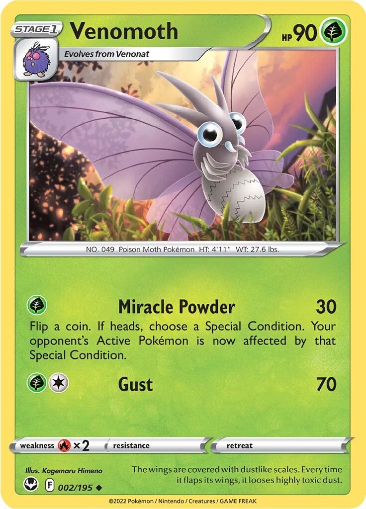 Venomoth (002/195) [Sword & Shield: Silver Tempest] - Pokémon - Card Brawlers | Quebec | Canada |