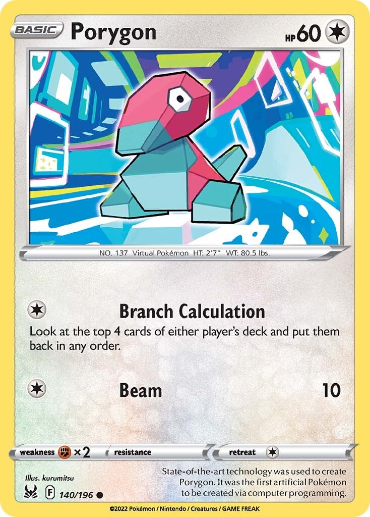 Porygon (140/196) [Sword & Shield: Lost Origin] - Pokémon - Card Brawlers | Quebec | Canada |