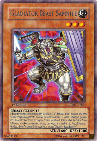 Gladiator Beast Samnite [CRMS-EN027] Rare - Yu-Gi-Oh! - Card Brawlers | Quebec | Canada |