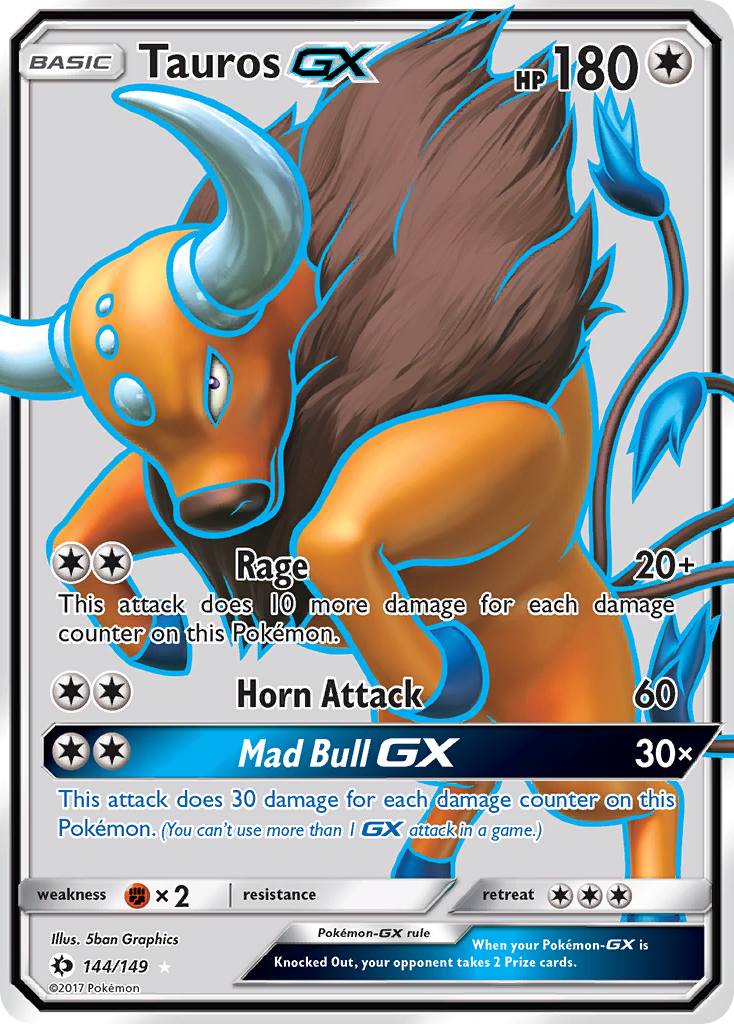 Tauros GX (144/149) [Sun & Moon: Base Set] - Pokémon - Card Brawlers | Quebec | Canada |