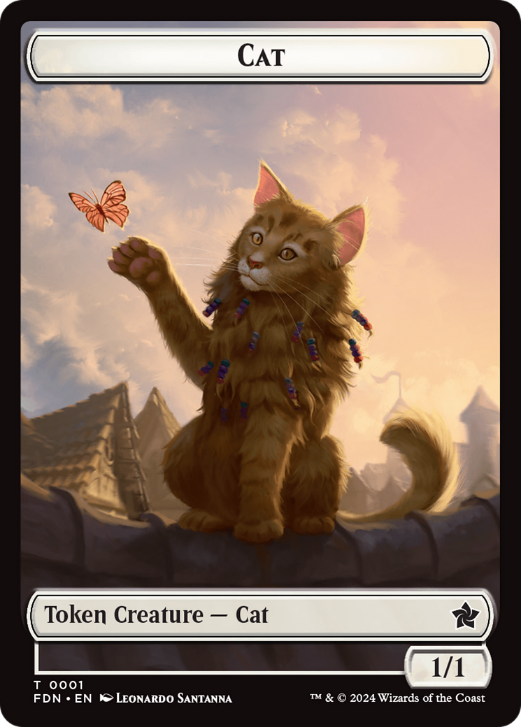 Elf Warrior // Cat (001) Doubled-Sided Token [Foundations Tokens] - Magic: The Gathering - Card Brawlers | Quebec | Canada |