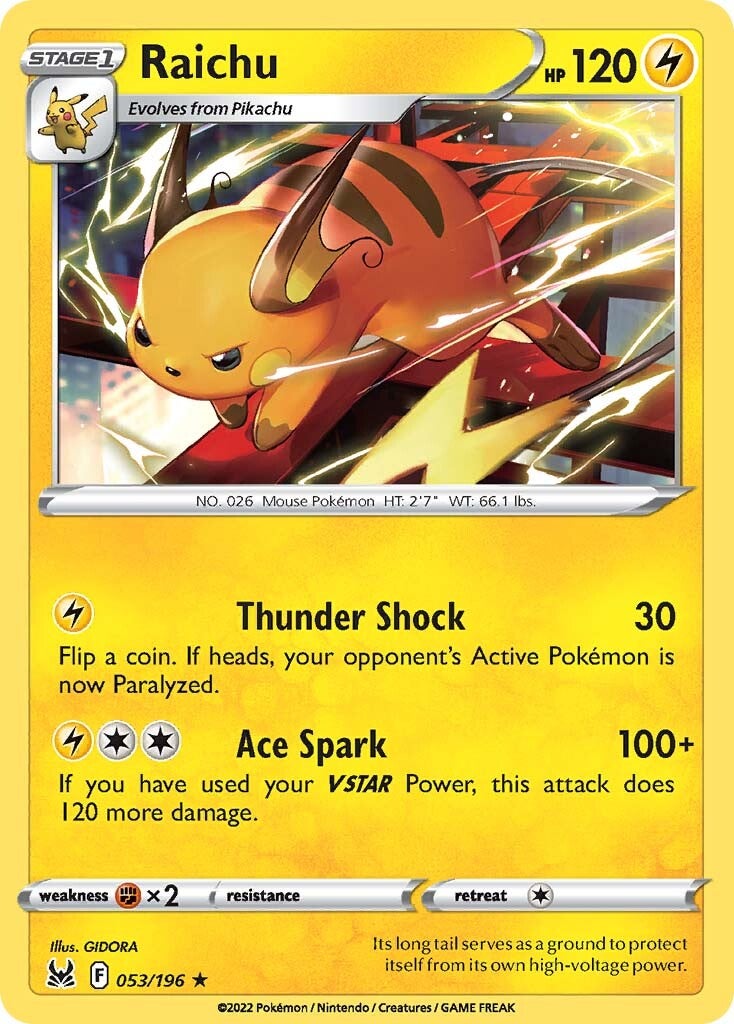 Raichu (053/196) [Sword & Shield: Lost Origin] - Pokémon - Card Brawlers | Quebec | Canada |