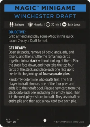 Winchester Draft (Magic Minigame) [Kamigawa: Neon Dynasty Minigame] - Magic: The Gathering - Card Brawlers | Quebec | Canada |