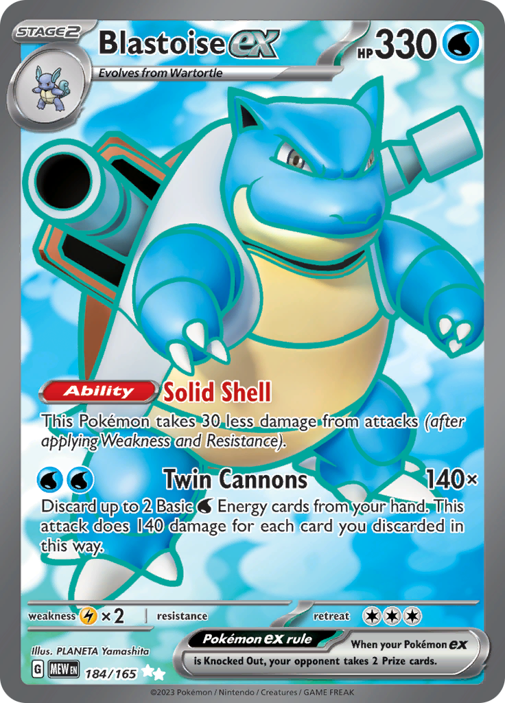 Blastoise ex (184/165) [Scarlet & Violet 151] - Pokémon - Card Brawlers | Quebec | Canada |