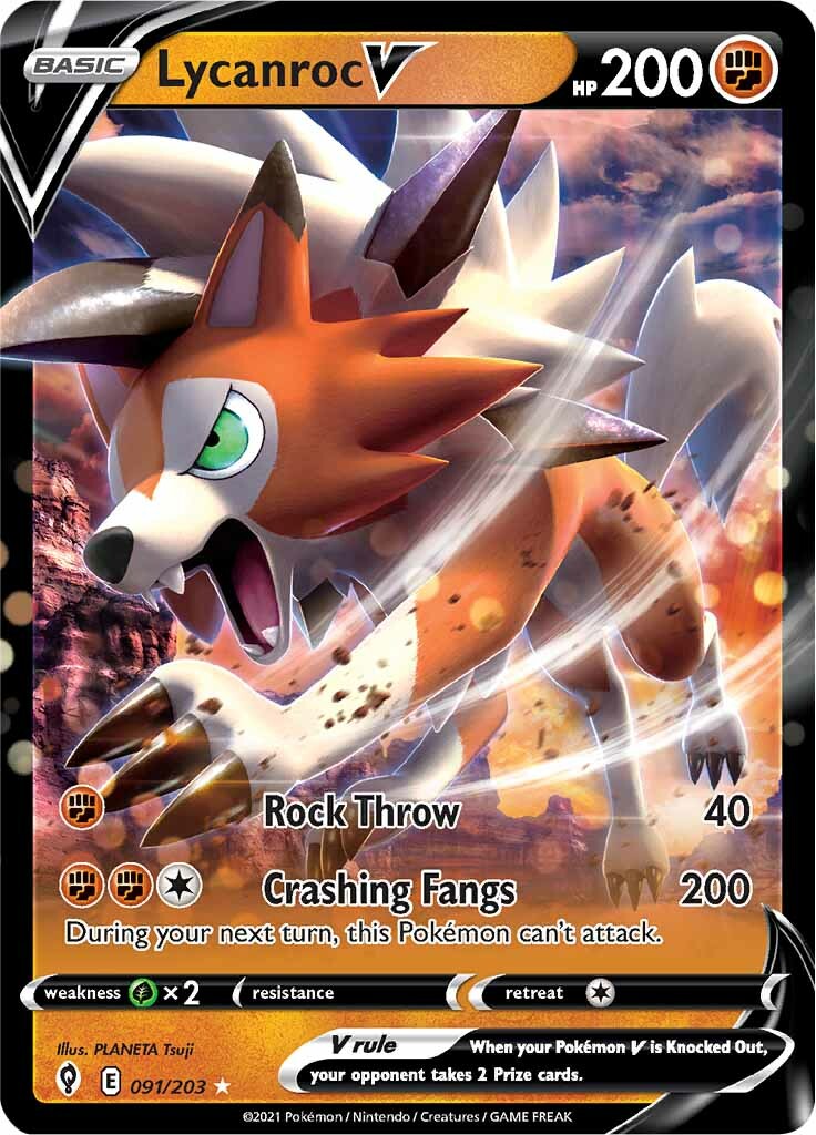 Lycanroc V (091/203) [Sword & Shield: Evolving Skies] - Pokémon - Card Brawlers | Quebec | Canada |