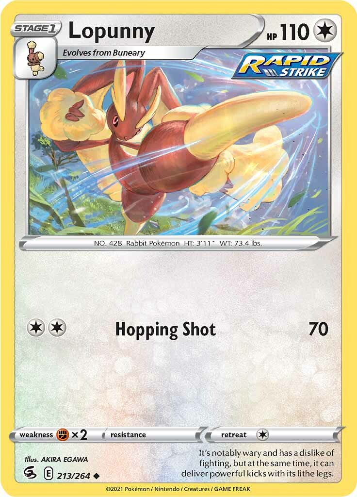 Lopunny (213/264) [Sword & Shield: Fusion Strike] - Pokémon - Card Brawlers | Quebec | Canada |