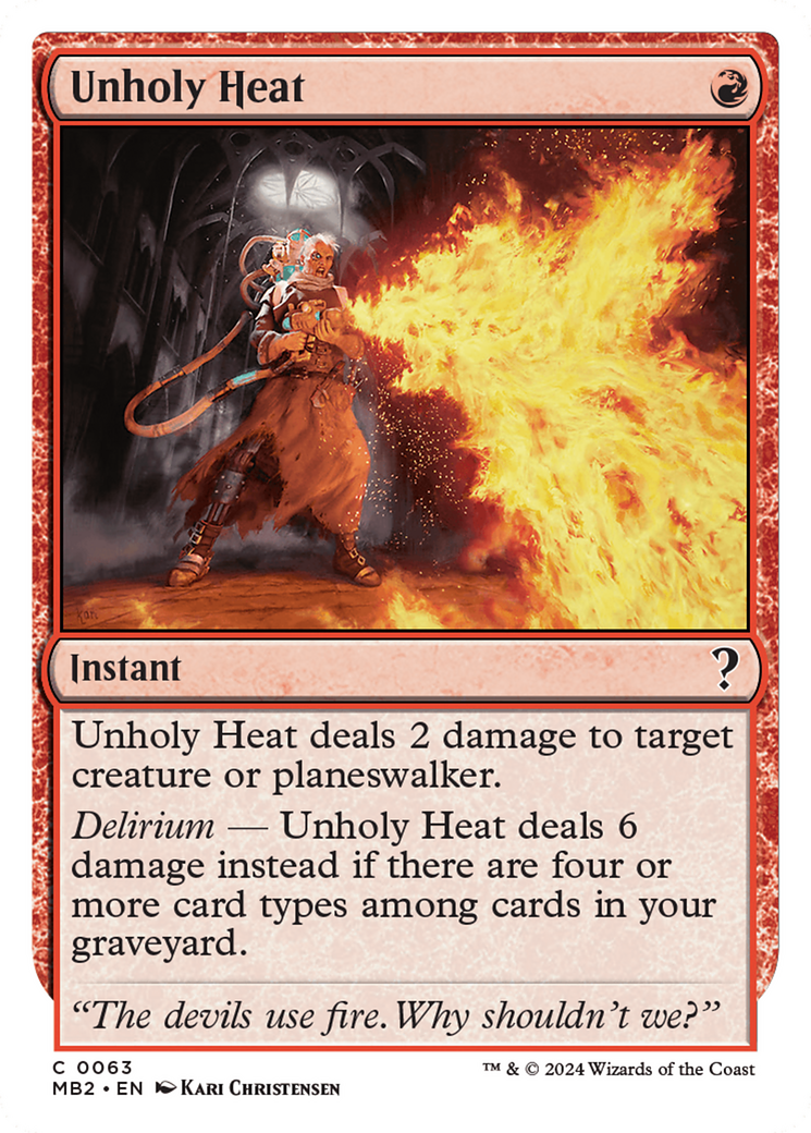 Unholy Heat (White Border) [Mystery Booster 2] - Magic: The Gathering - Card Brawlers | Quebec | Canada |