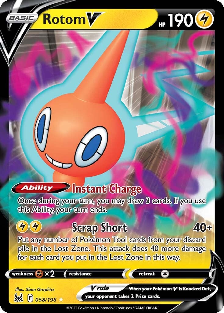 Rotom V (058/196) [Sword & Shield: Lost Origin] - Pokémon - Card Brawlers | Quebec | Canada |