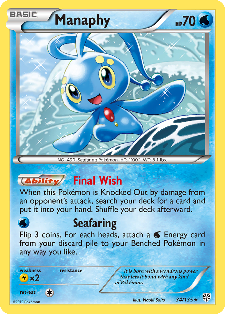 Manaphy (34/135) [Black & White: Plasma Storm] - Pokémon - Card Brawlers | Quebec | Canada |