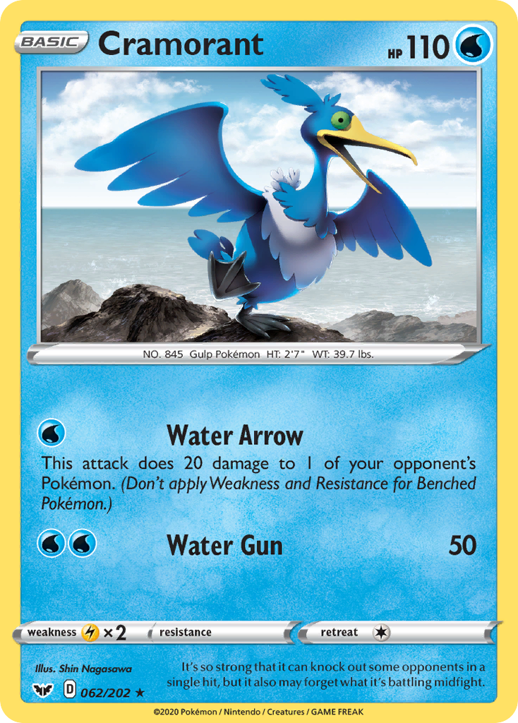 Cramorant (062/202) [Sword & Shield: Base Set] - Pokémon - Card Brawlers | Quebec | Canada |