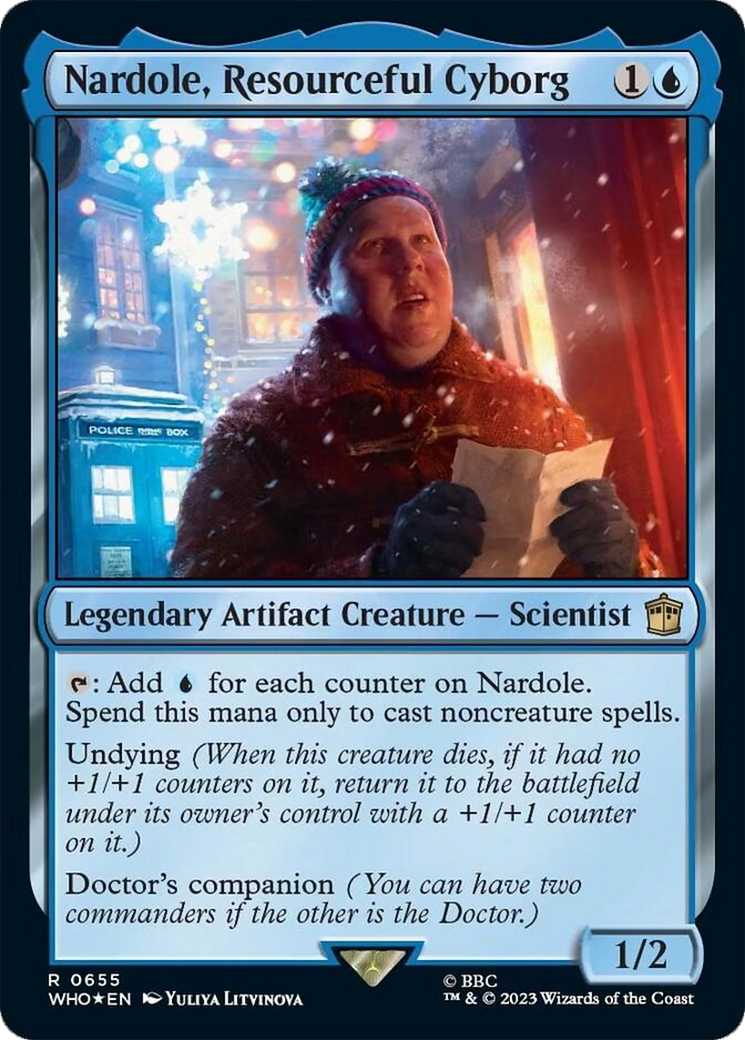 Nardole, Resourceful Cyborg (Surge Foil) [Doctor Who] - Magic: The Gathering - Card Brawlers | Quebec | Canada |