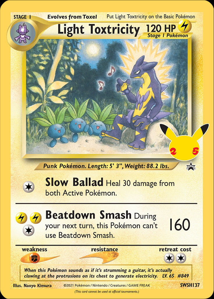 Light Toxtricity (SWSH137) (Celebrations) [Sword & Shield: Black Star Promos] - Pokémon - Card Brawlers | Quebec | Canada |