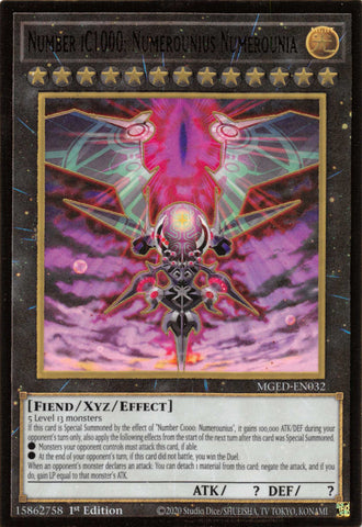 Number iC1000: Numerounius Numerounia [MGED-EN032] Gold Rare - Yu-Gi-Oh! - Card Brawlers | Quebec | Canada |