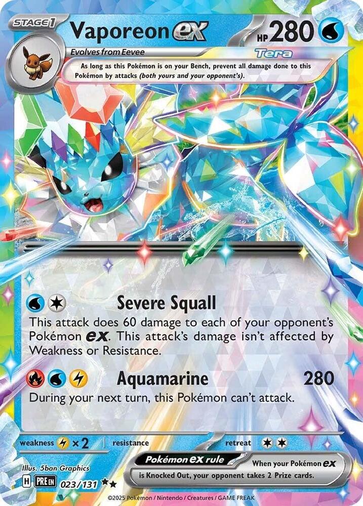 Vaporeon ex (023/131) [Scarlet & Violet: Prismatic Evolutions] - Pokémon - Card Brawlers | Quebec | Canada |