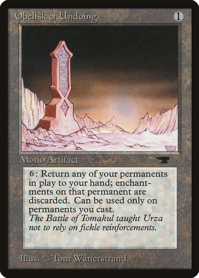 Obelisk of Undoing [Antiquities] - Magic: The Gathering - Card Brawlers | Quebec | Canada |