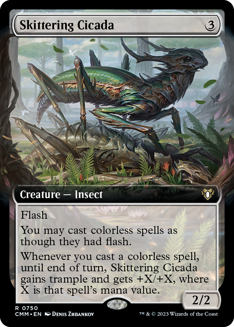 Skittering Cicada (Extended Art) [Commander Masters] - Magic: The Gathering - Card Brawlers | Quebec | Canada |