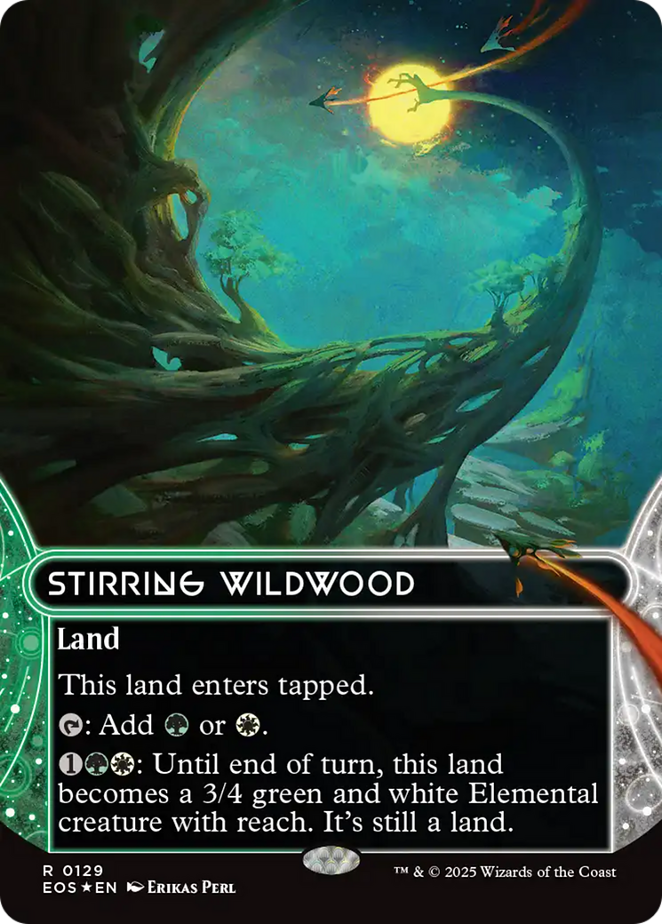 Stirring Wildwood (0129) (Borderless) (Galaxy Foil) [Edge of Eternities: Stellar Sights] - Magic: The Gathering - Card Brawlers | Quebec | Canada |