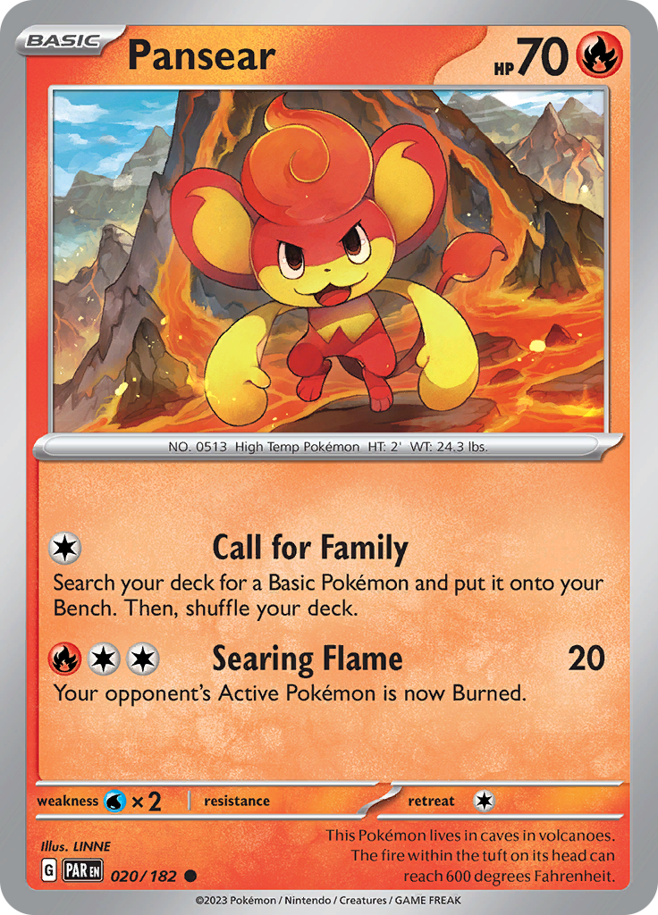 Pansear (020/182) [Scarlet & Violet: Paradox Rift] - Pokémon - Card Brawlers | Quebec | Canada |
