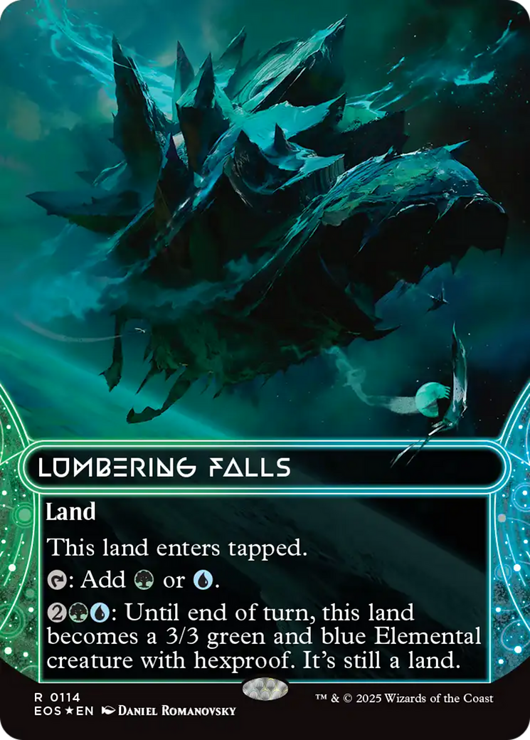 Lumbering Falls (0114) (Borderless) (Galaxy Foil) [Edge of Eternities: Stellar Sights] - Magic: The Gathering - Card Brawlers | Quebec | Canada |