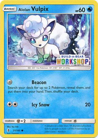 Alolan Vulpix (21/145) (Build A Bear Workshop Exclusive) [Sun & Moon: Guardians Rising] - Pokémon - Card Brawlers | Quebec | Canada |