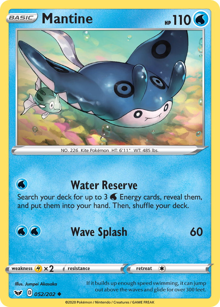 Mantine (052/202) [Sword & Shield: Base Set] - Pokémon - Card Brawlers | Quebec | Canada |