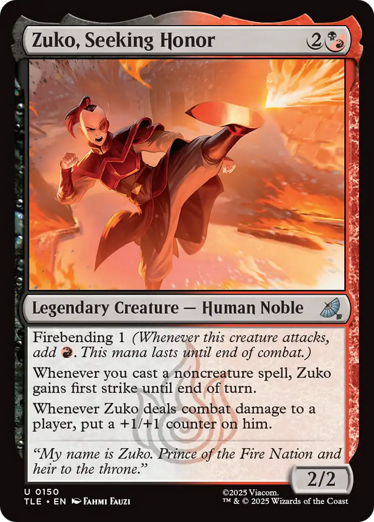Zuko, Seeking Honor [Avatar: The Last Airbender: Eternal-Legal] - Magic: The Gathering - Card Brawlers | Quebec | Canada |