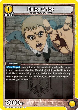 Falco Grice (016) (UEX07BT/AOT-2-016) - UEX07BT Attack on Titan Vol 2 - Card Brawlers