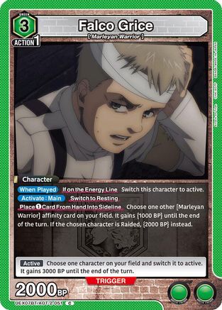 Falco Grice (051) (UEX07BT/AOT-2-051) - UEX07BT Attack on Titan Vol 2 - Card Brawlers