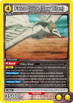 Falco Grice (Jaw Titan) (UEX07BT/AOT-2-017) - UEX07BT Attack on Titan Vol 2 Foil - Card Brawlers