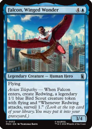 Falcon, Winged Wonder (MSH-052) - Marvel Super Heroes - Card Brawlers