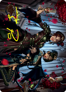 Falkenrath Celebrants 2 Art Card (Gold - Stamped Signature) [Innistrad: Crimson Vow Art Series] - Card Brawlers