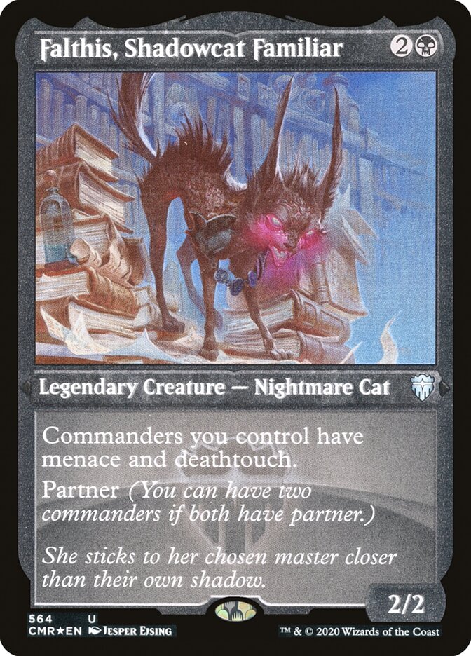 Falthis, Shadowcat Familiar (Etched) [Commander Legends] - Card Brawlers