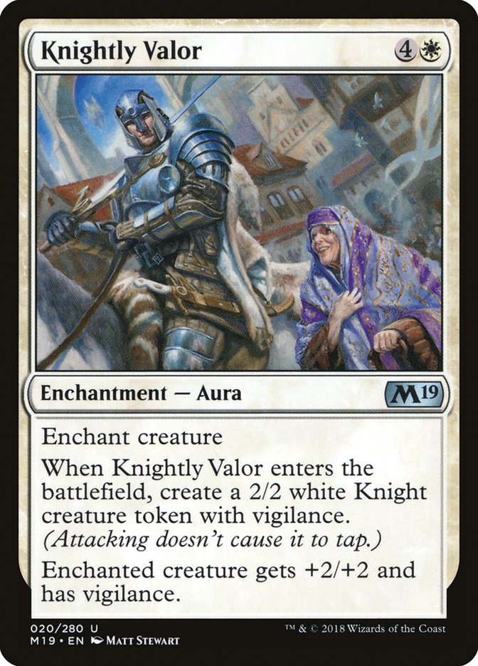 Knightly Valor [Core Set 2019] - Magic: The Gathering - Card Brawlers | Quebec | Canada |