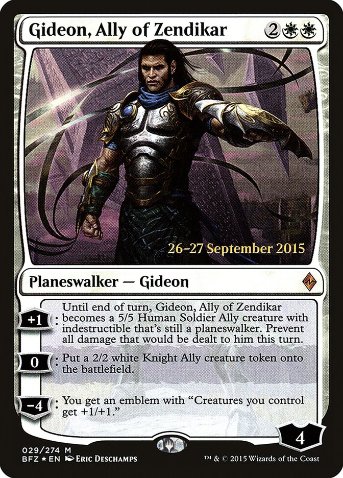 Gideon, Ally of Zendikar [Battle for Zendikar Prerelease Promos] - Magic: The Gathering - Card Brawlers | Quebec | Canada |