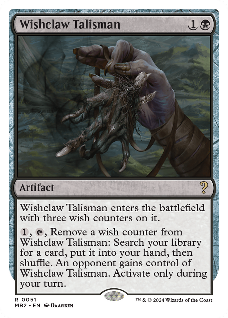 Wishclaw Talisman (White Border) [Mystery Booster 2] - Magic: The Gathering - Card Brawlers | Quebec | Canada |