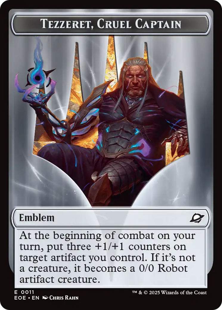 Robot // Emblem - Tezzeret, Cruel Captain Double-Sided Token [Edge of Eternities Tokens] - Magic: The Gathering - Card Brawlers | Quebec | Canada |