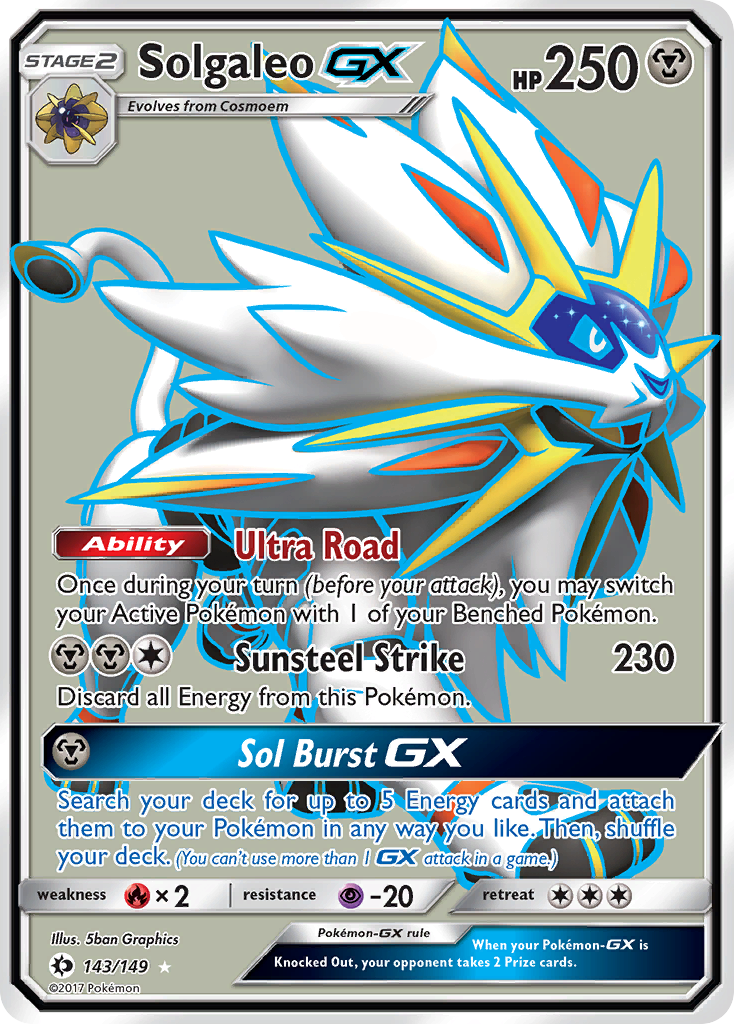 Solgaleo GX (143/149) [Sun & Moon: Base Set] - Pokémon - Card Brawlers | Quebec | Canada |
