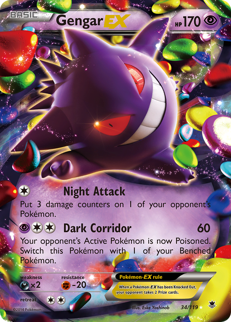 Gengar EX (34/119) [XY: Phantom Forces] - Pokémon - Card Brawlers | Quebec | Canada |