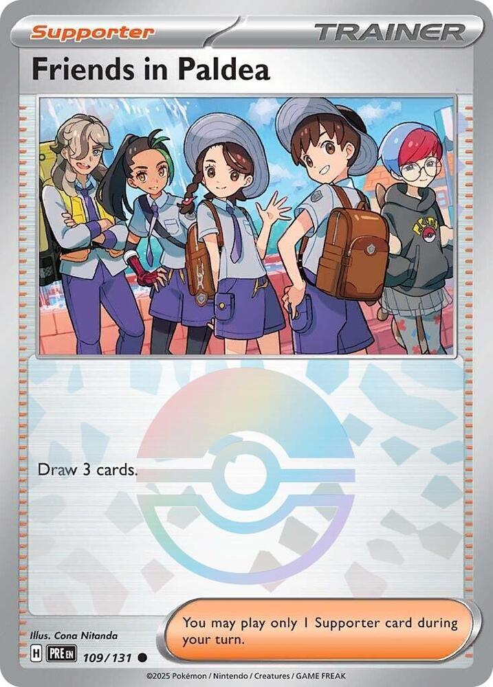 Friends in Paldea (109/131) (Poke Ball Pattern) [Scarlet & Violet: Prismatic Evolutions] - Pokémon - Card Brawlers | Quebec | Canada |