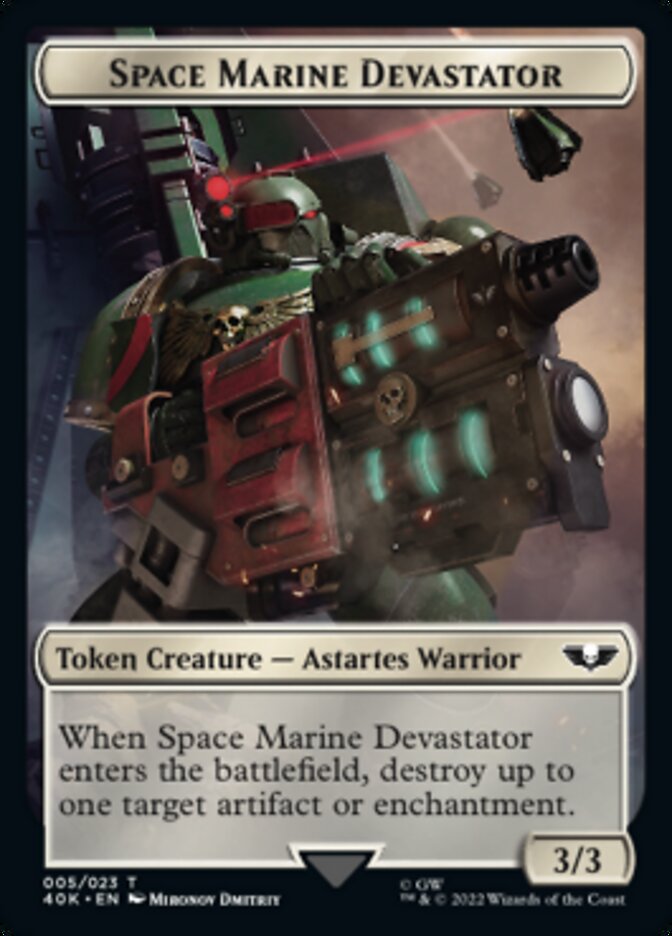 Soldier (002) // Space Marine Devastator Double-Sided Token (Surge Foil) [Warhammer 40,000 Tokens] - Magic: The Gathering - Card Brawlers | Quebec | Canada |