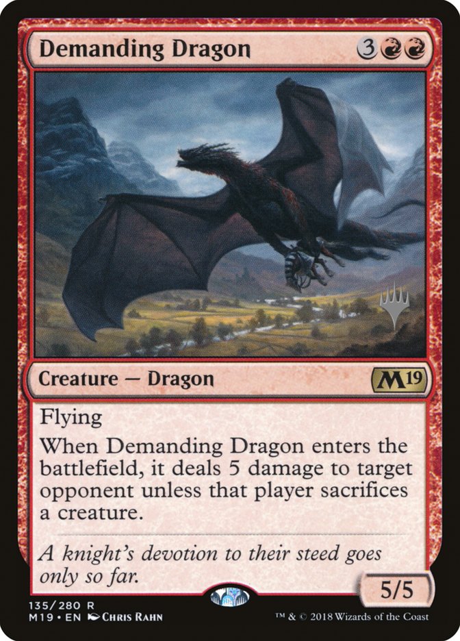 Demanding Dragon (Promo Pack) [Core Set 2019 Promos] - Magic: The Gathering - Card Brawlers | Quebec | Canada |