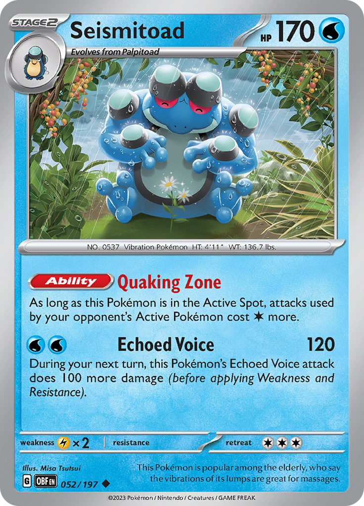 Seismitoad (052/197) [Scarlet & Violet: Obsidian Flames] - Pokémon - Card Brawlers | Quebec | Canada |