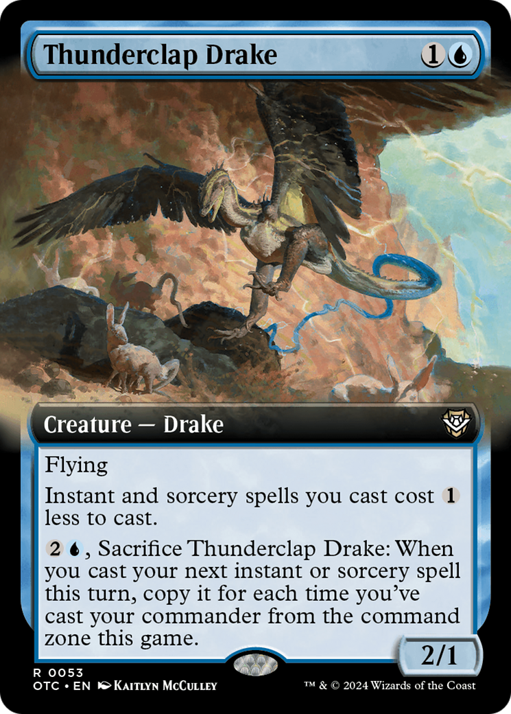 Thunderclap Drake (Extended Art) [Outlaws of Thunder Junction Commander] - Magic: The Gathering - Card Brawlers | Quebec | Canada |