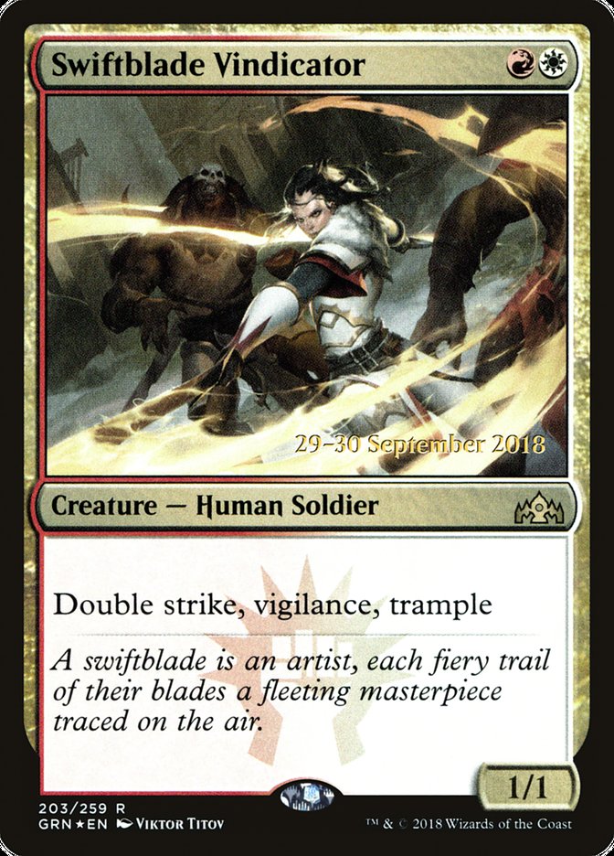 Swiftblade Vindicator [Guilds of Ravnica Prerelease Promos] - Magic: The Gathering - Card Brawlers | Quebec | Canada |